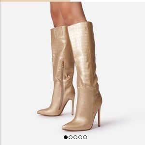 Gold Croc Boots